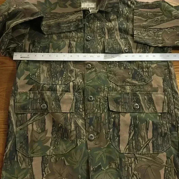 Vintage Ranger Rebar Camo Button Jacket 80s, pockets, over Shirt mens med - Picture 7 of 7